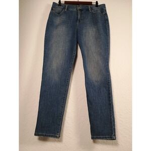 Style & Co Curvy Skinny Leg Jeans Women's Size 14 Blue Denim Stretch Mid Rise